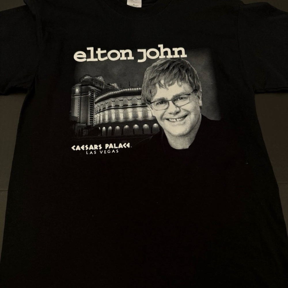 Elton John Black Graphic Tee